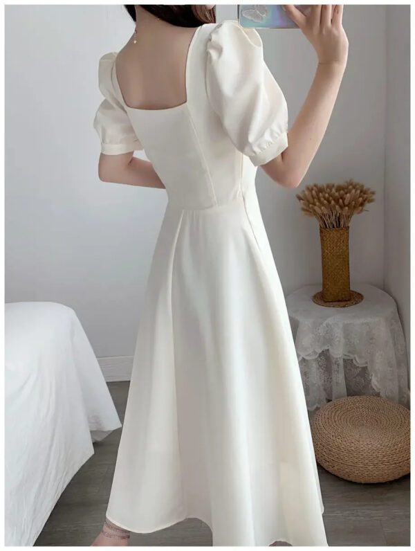 Slim Fit White Dress Top