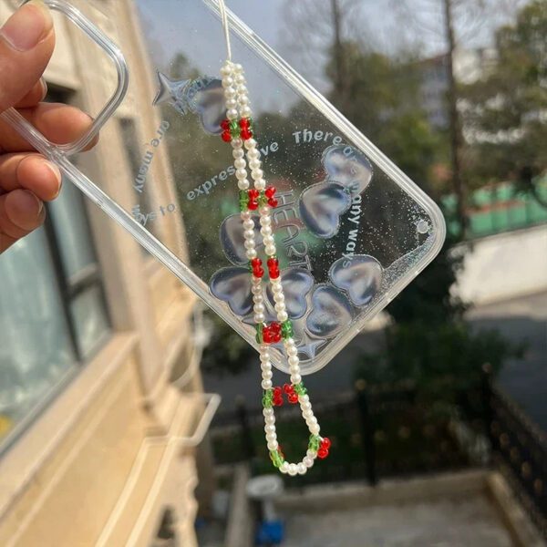 Beaded Cherry Phone Charm