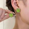 Green Apple Zircon Earrings