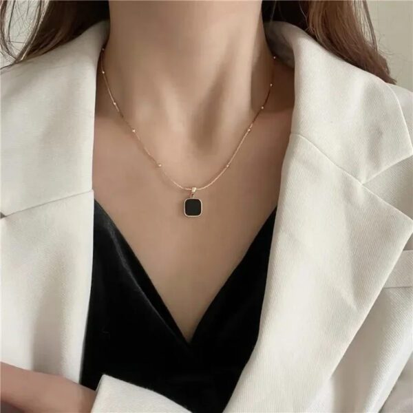 Black Square Pendant