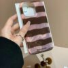 Pink And Brown Stripped Ball Charm Case
