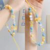 Yellow And Blue Beaded Charm