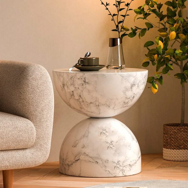 Modern Faux Marble Sidetable