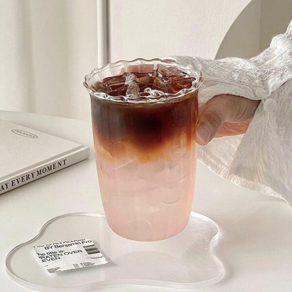 Ribbed Latte Glass