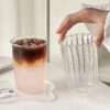 Ribbed Latte Glass