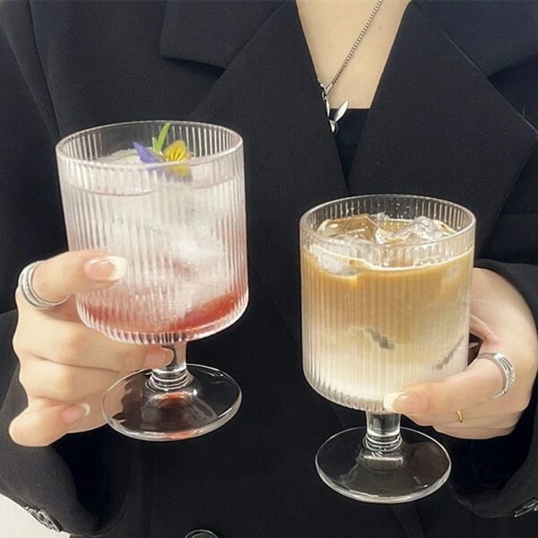 Striped Glass Ball Goblet