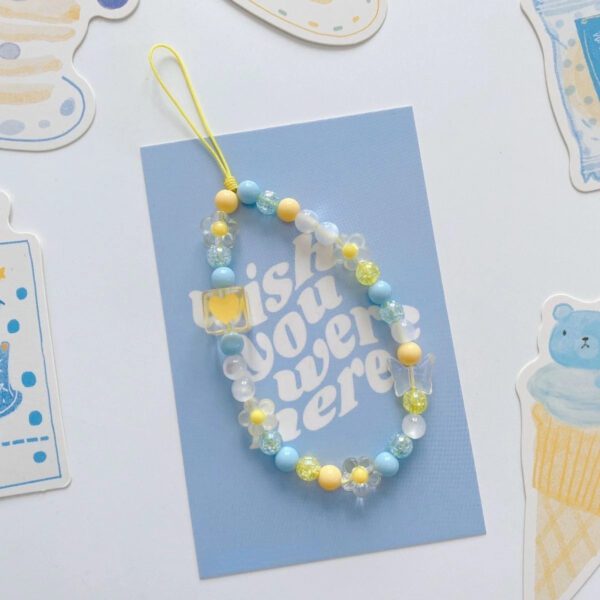Yellow And Blue Beaded Charm