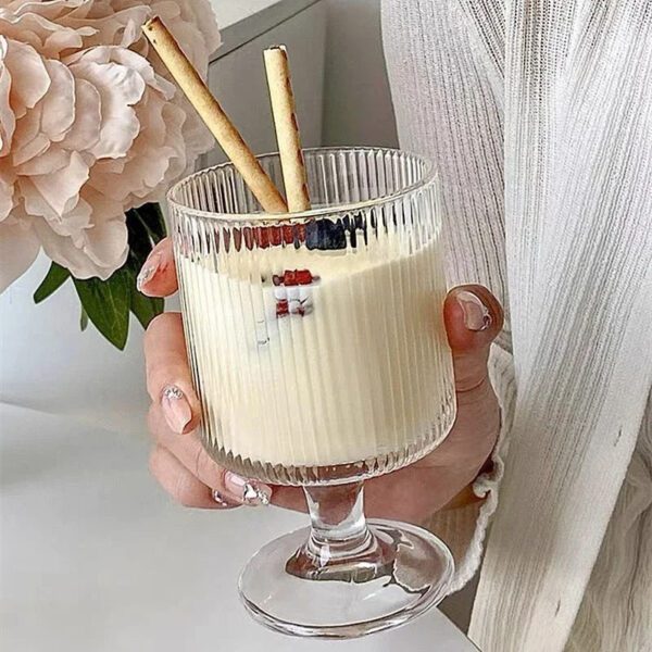 Striped Glass Ball Goblet