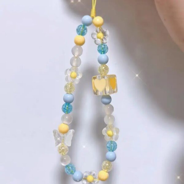 Yellow And Blue Beaded Charm