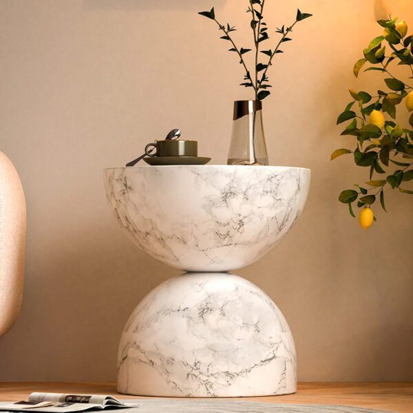 Modern Faux Marble Sidetable