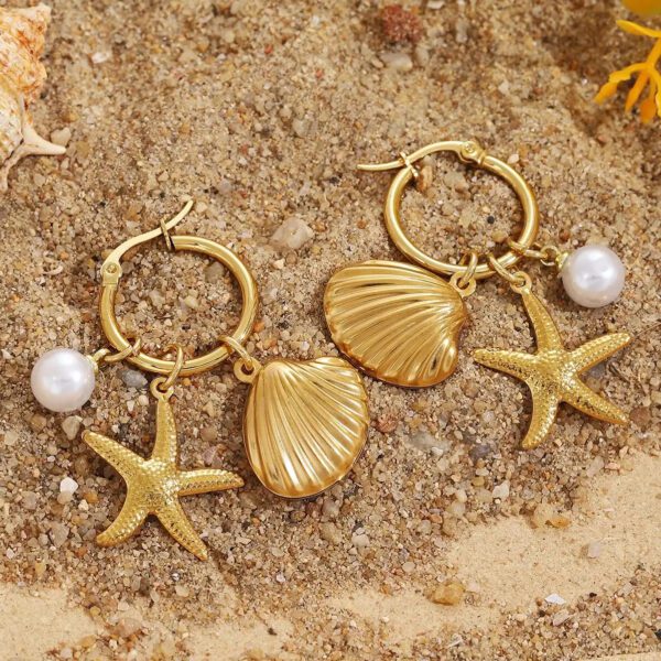 Starfish Shell Earrings
