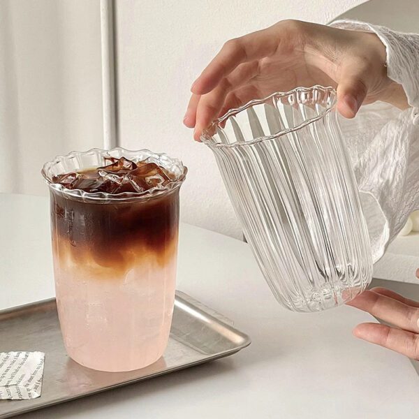 Ribbed Latte Glass