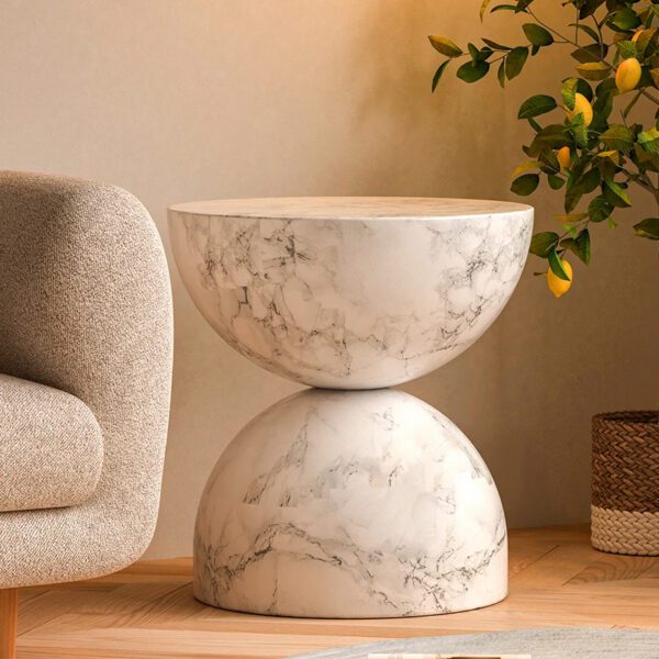 Modern Faux Marble Sidetable