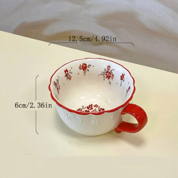 Red Floral Coffee Cup