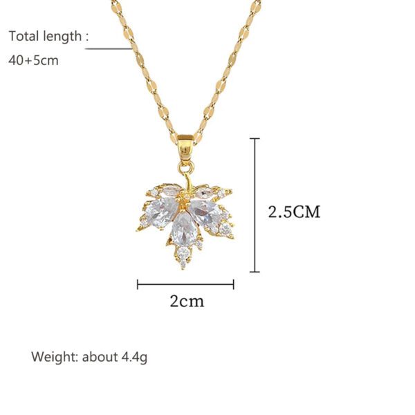 Maple Leaf Zircon Pendant