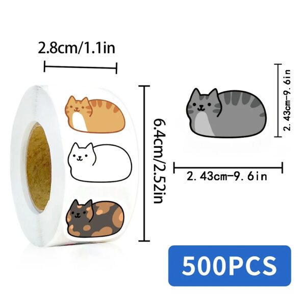 Cartoon Cat Tuo Tuo Sticker Roll