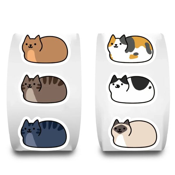 Cartoon Cat Tuo Tuo Sticker Roll