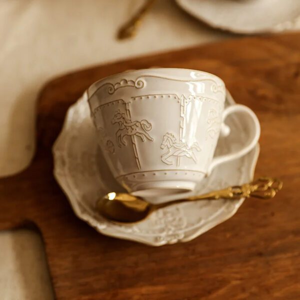 French Relief Tea Cup Set