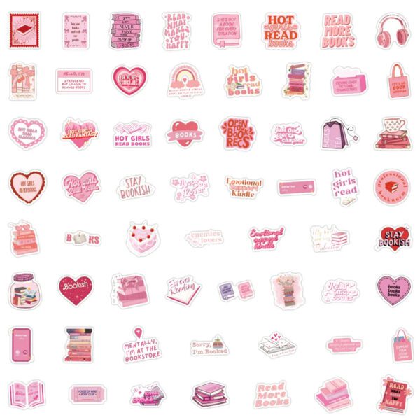 Pink Book Aesthetics Sticker Pack