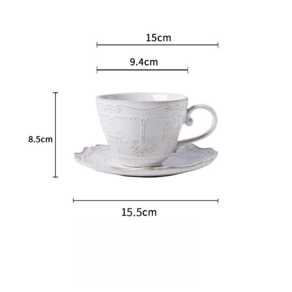 French Relief Tea Cup Set