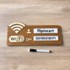 Custom Engraved Wooden WiFi Sign Board