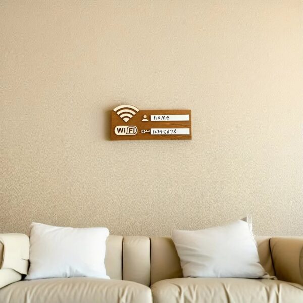 Custom Engraved Wooden WiFi Sign Board