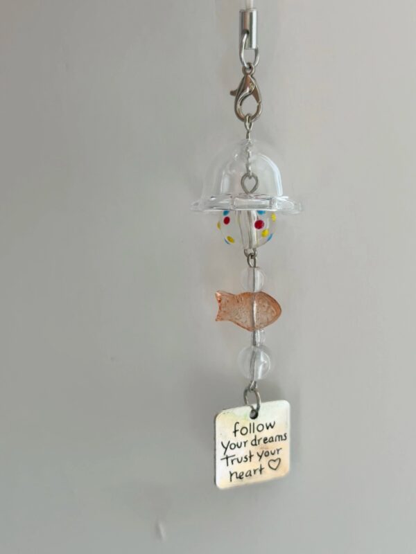 GoldenSplash Glass Charm Keychain